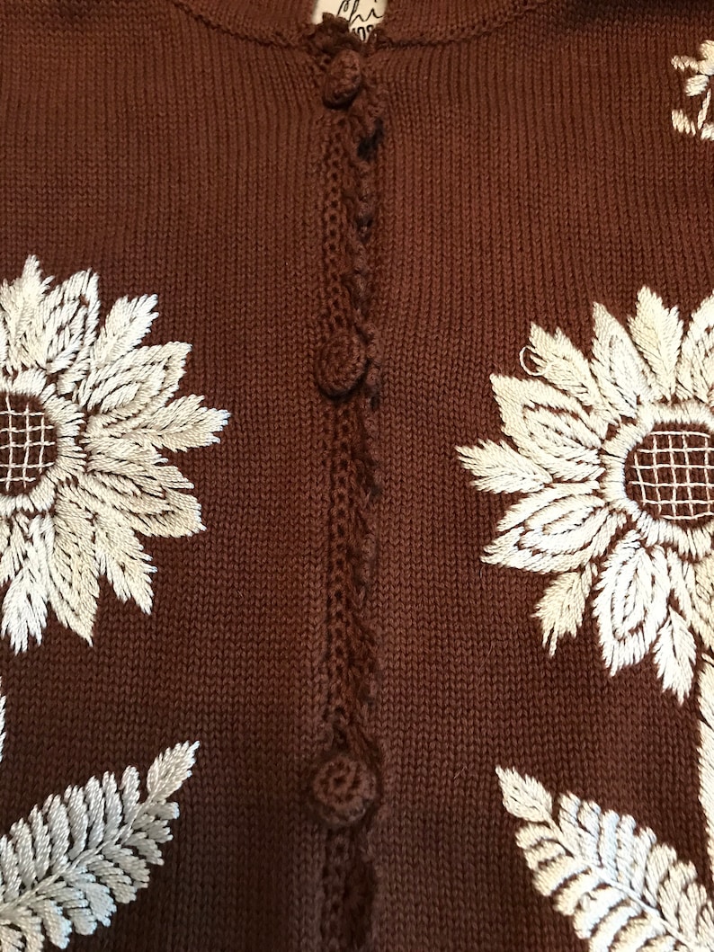 Moschino Cheap /& Chic Embroidered Cotton Knit Cardigan sz M