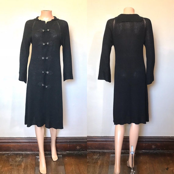 1920’s Rayon Knit Sweater Coat sz S