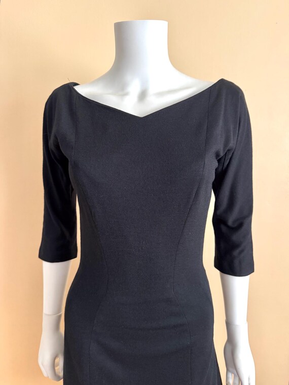 1950’s Suzy Perette Hourglass Black Wiggle Dress … - image 4