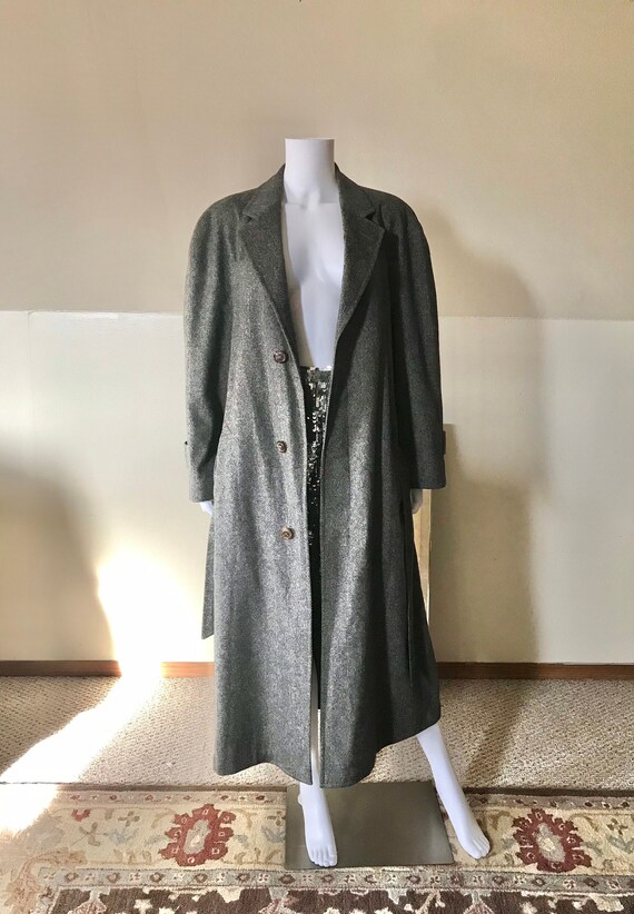 Ermenegildo Zegna Herringbone Cashmere Belted Coat