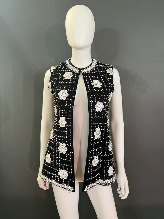 1960’s Lilli Ann Knit Beaded Vest - image 2