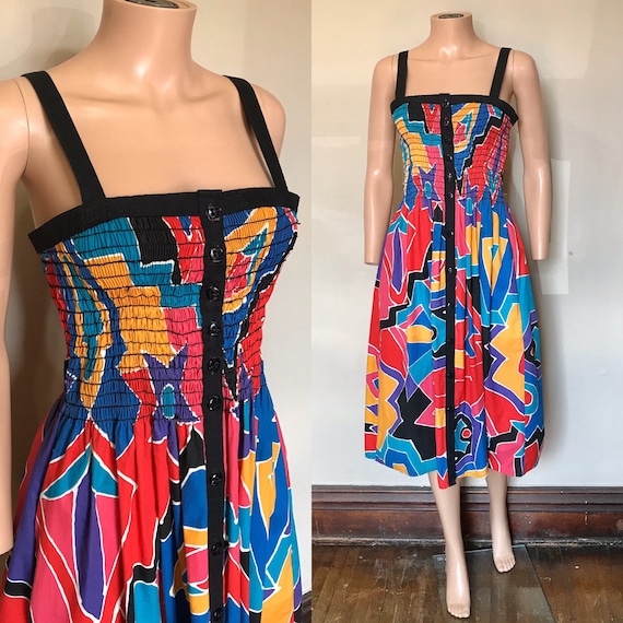 Bill Tice Smocked Bodice Cotton Sundress sz S/M