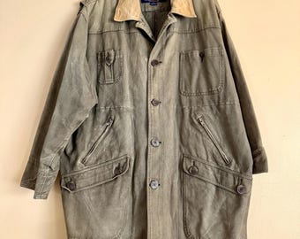 Vintage 90's Polo Ralph Lauren Green Black Wool Buffalo