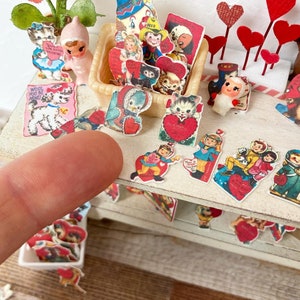 75 Valentines Printable for 1:12 scale Dollhouse Miniatures Vintage Valentines and bunting DIY instant download