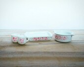 Pyrex inspired Gooseberry Casserole dish - Dollhouse Miniature Kitchen vintage pink dishes