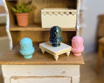 1/12 Fairy Lamp inspired Jadeite dishes green - Dollhouse Miniature retro vintage kitchen