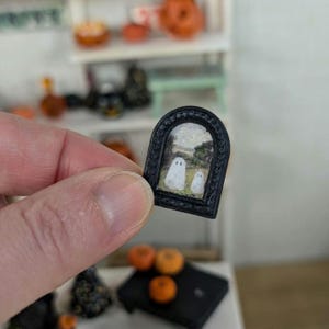 1:12 Miniaturowy obrazek ducha z domku dla lalek na Halloween