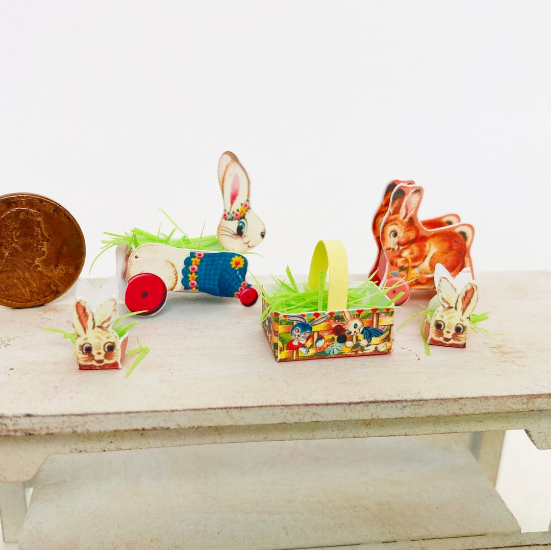 Easter Printable 1:12 and 1/6 Scale Files Dollhouse Miniatures Vintage ...