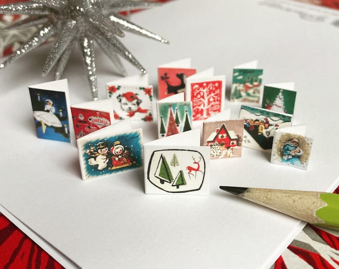 Printable Dollhouse Miniature Vintage Christmas Cards DIY Instant ...