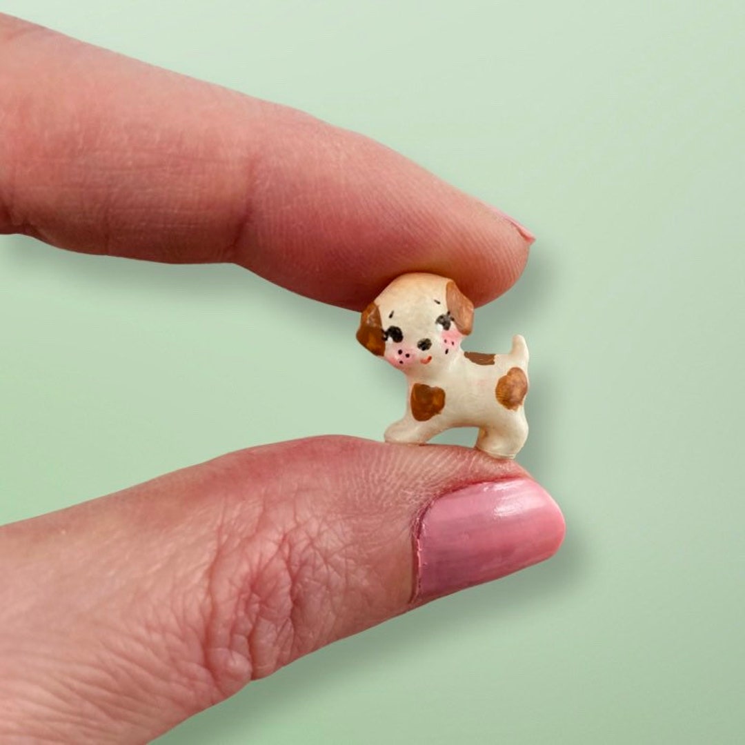 Dollhouse Miniature Puppy Dog Baby Toy for Playroom, Nursery or Doll