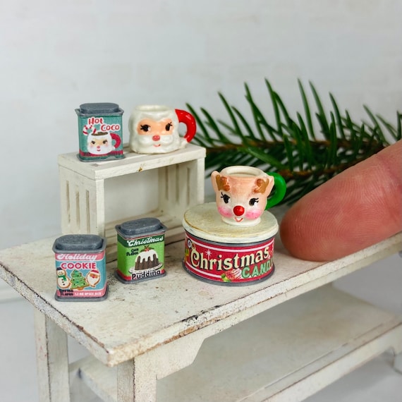 Set De 24 Miniatures Nourriture De Noël 1/12 - Pour Maison De Poupée, Avec Père Noël, Sapin, Gâteaux, Vaisselle, Décoration Fête Ou Cadeau Enfant