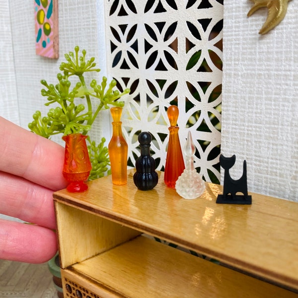 1:12 scale, Dollhouse miniature midcentury Decanter, genie bottle, Fairy Lamp, or potion bottle