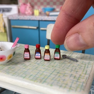 1:12 Vanille Extrakt Puppenhaus Miniatur Küche Speisekammer, Weihnachten, Backzutat für Mini Lebensmittel, wählen Sie Minze, Mandel, Butter Geschmack