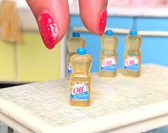 Dollhouse oil 1:12th scale, dollhouse grocery, tiny food, miniature food, dollhouse kitchen, dollhouse furniture- bottle
