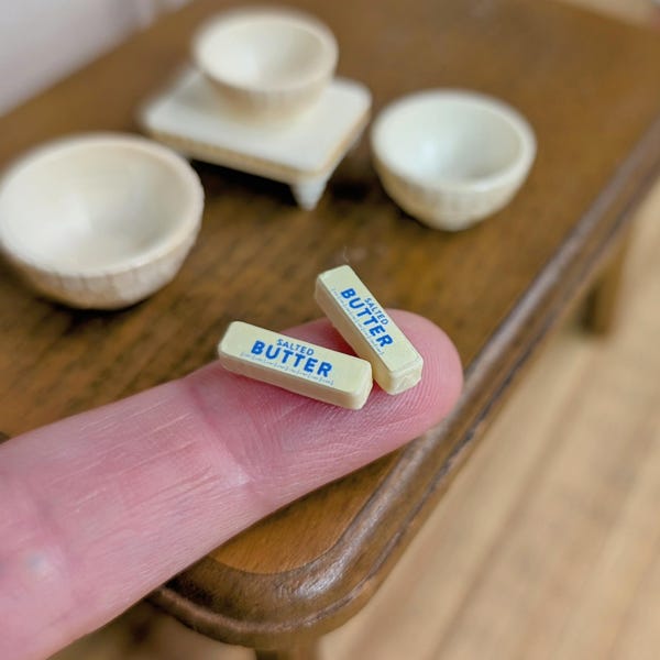 Sticks of Butter for Dollhouse Miniature kitchen 1:12 scale