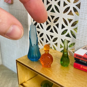1:12 Puppenhaus Miniatur Vasen-Set Midcentury Modern