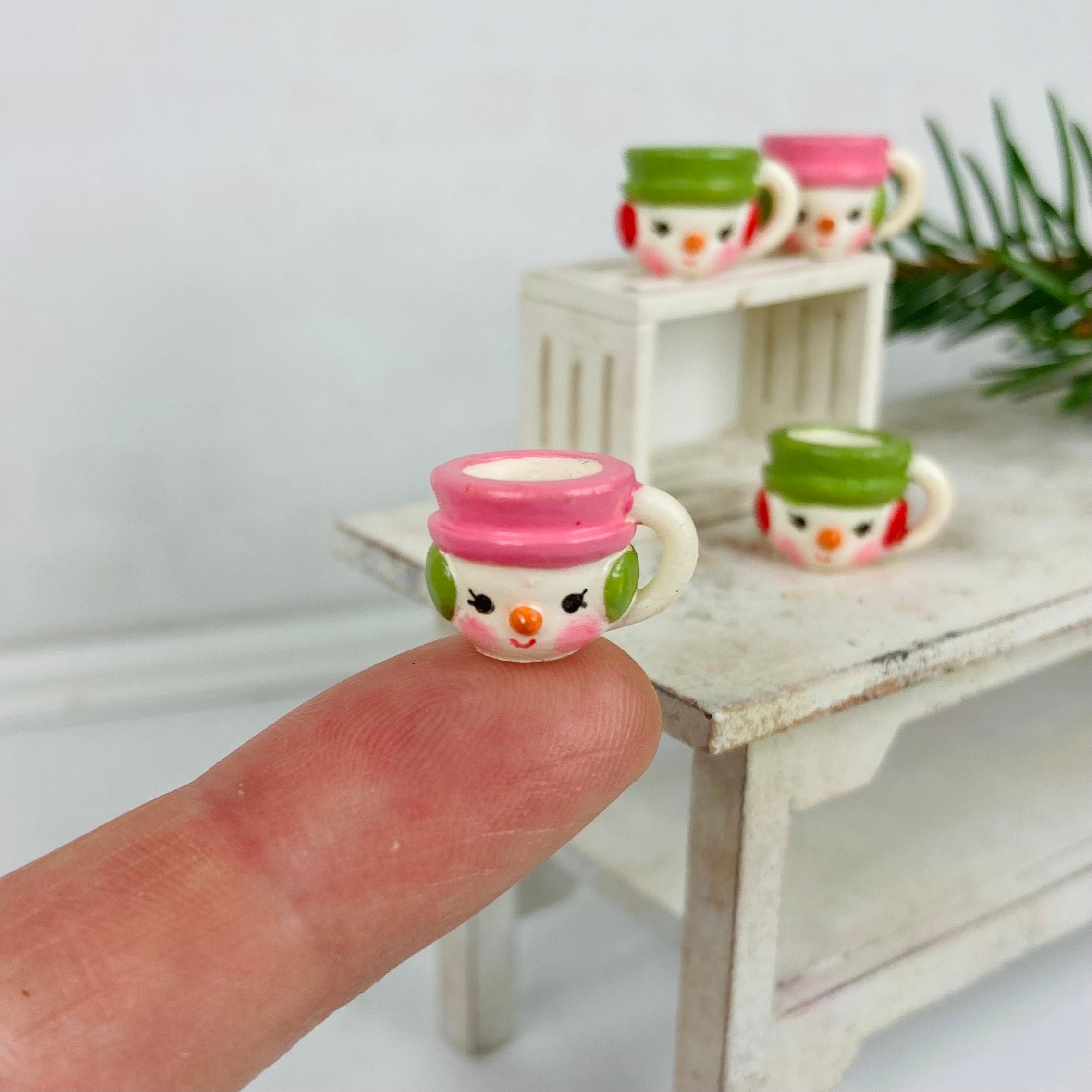 1:12 Dollhouse Miniature snowman mug coffee or tea cup Christmas accessory, Holiday decor