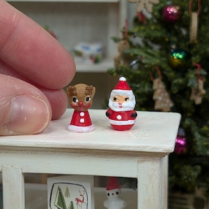 Brinquedo de Papai Noel ou casa de bonecas de rena em miniatura para o Natal