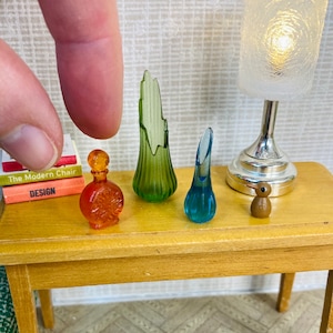 1:12 Puppenhaus Miniatur Vasen-Set Midcentury Modern