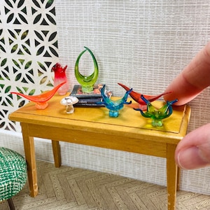 1:12 Maßstab, Puppenhaus Miniatur Midcentury Kunstskulpturen
