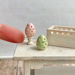 Dollhouse Miniature Egg Decor Set Easter or spring time decoration 1:12