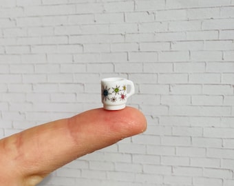 1:12 Dollhouse Miniature Retro coffee mug, tea cup, vintage, Atomic starburst