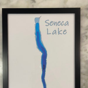 Seneca See Layered Papier Tiefe Karte