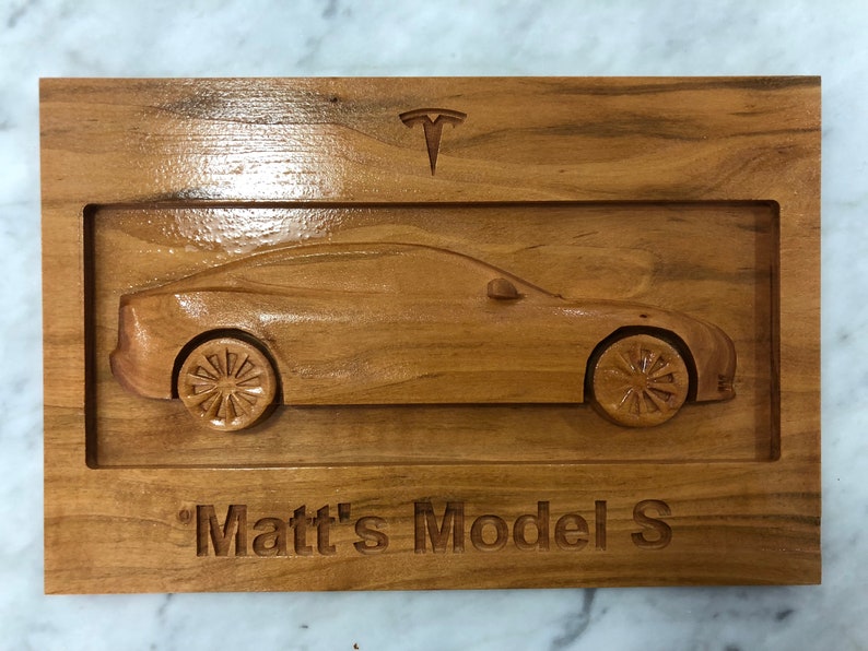 Tesla Model S Wood Plaque image 0