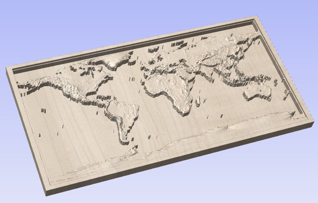 3d Model Vector Map Earth 3D Map Model (vectric File) - Etsy