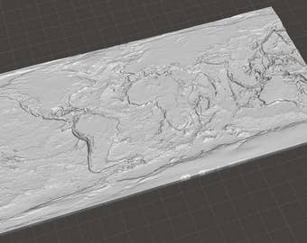 3D Earth Elevation/Relief Model with Ocean Floor (STL format)