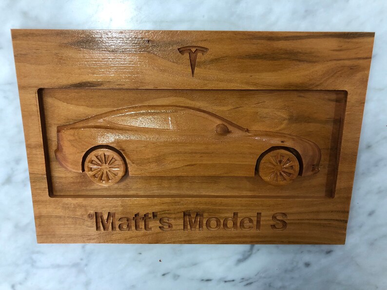 Tesla Model S Wood Plaque image 3