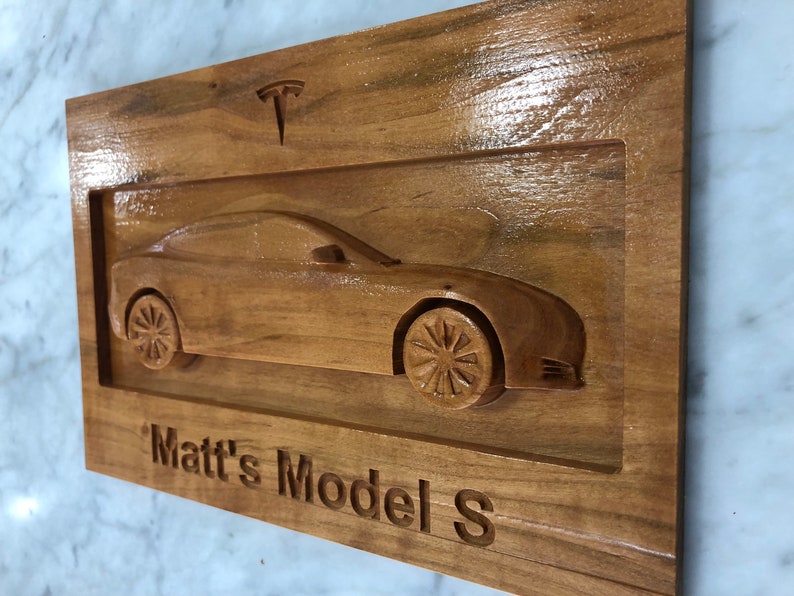 Tesla Model S Wood Plaque image 2