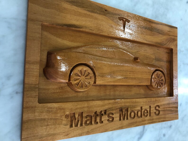Tesla Model S Wood Plaque image 1