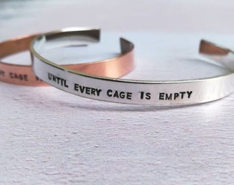 Jewellery Bracelets Cuff Bracelets Until Every Cage Is Empty Vegan Bracelet 