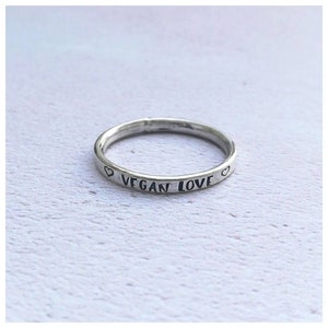 Vegan Love Sterling Silber Ring