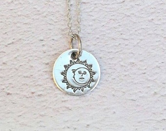 Collana sole e luna su argento riciclato