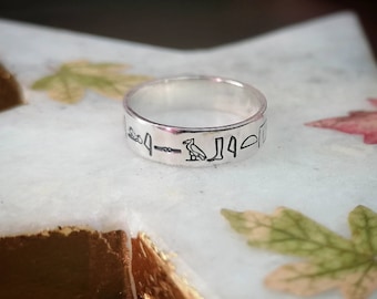 Personalised Egyptian Hieroglyphics Ring