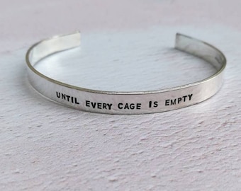Until Every Cage Is Empty Vegan Bracelet