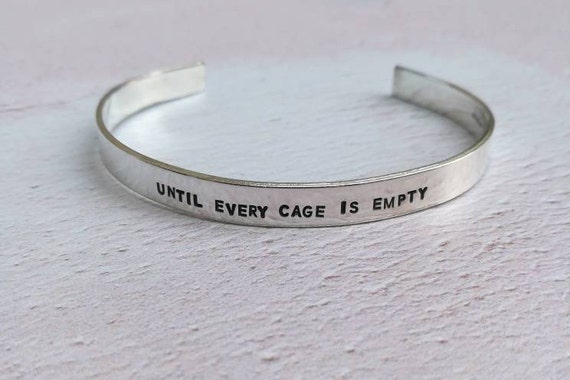 Until Every Cage Is Empty Vegan Bracelet | Etsy