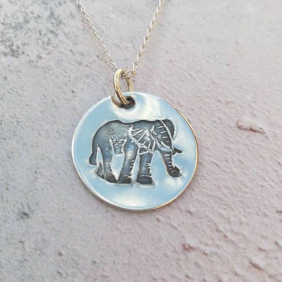 Elephant Silhouette Sterling Silver Necklace Elephant Silhouette Sterling Silver Necklace