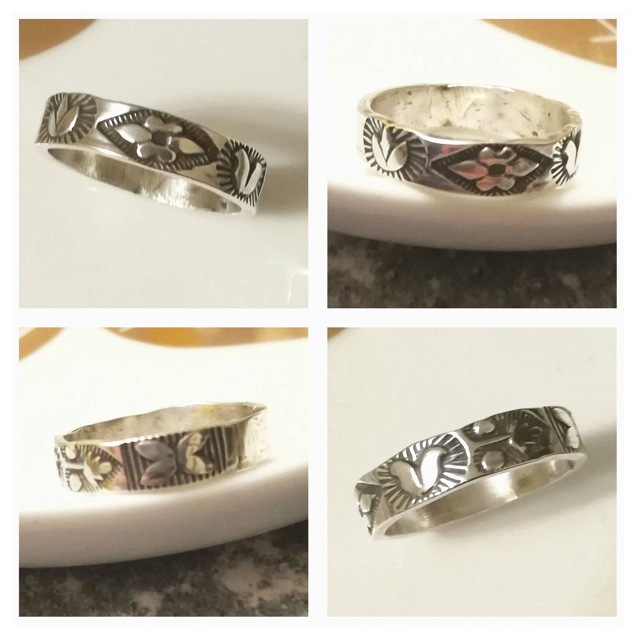 Silver Ring Patterned Patterned Silver Ring - Etsy