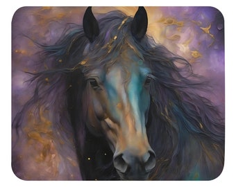 Painted Water Color Horse Polyester Computer Mousepad Equine Artwork Gift