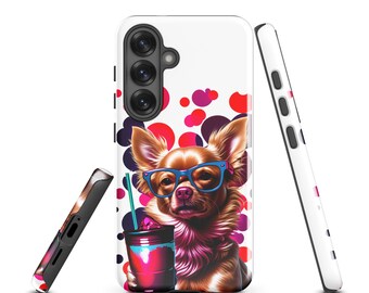 Funda resistente para Samsung® - Diseño de chihuahua estilo pop art, funda adorable para amantes de los perros, regalo elegante y duradero para amantes de las mascotas.