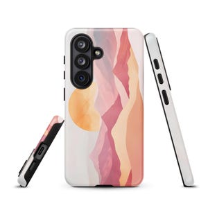 Desert Sunset Mountain Sunrise Tough case for Samsung S26® Retro Vector Minimalist Design