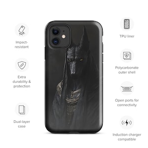 Robuste Hülle für iPhone® - Ägyptisches Anubis Design, langlebiger Schutz, einzigartiges Handy-Accessoire, Geschenke für Sie & Ihn