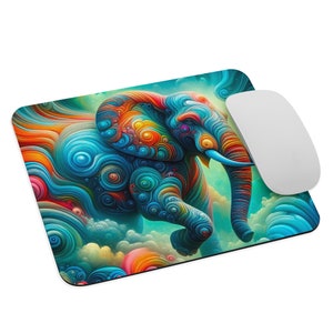 Vibrant Elephant Mouse Pad: Colorful Desk Accessory