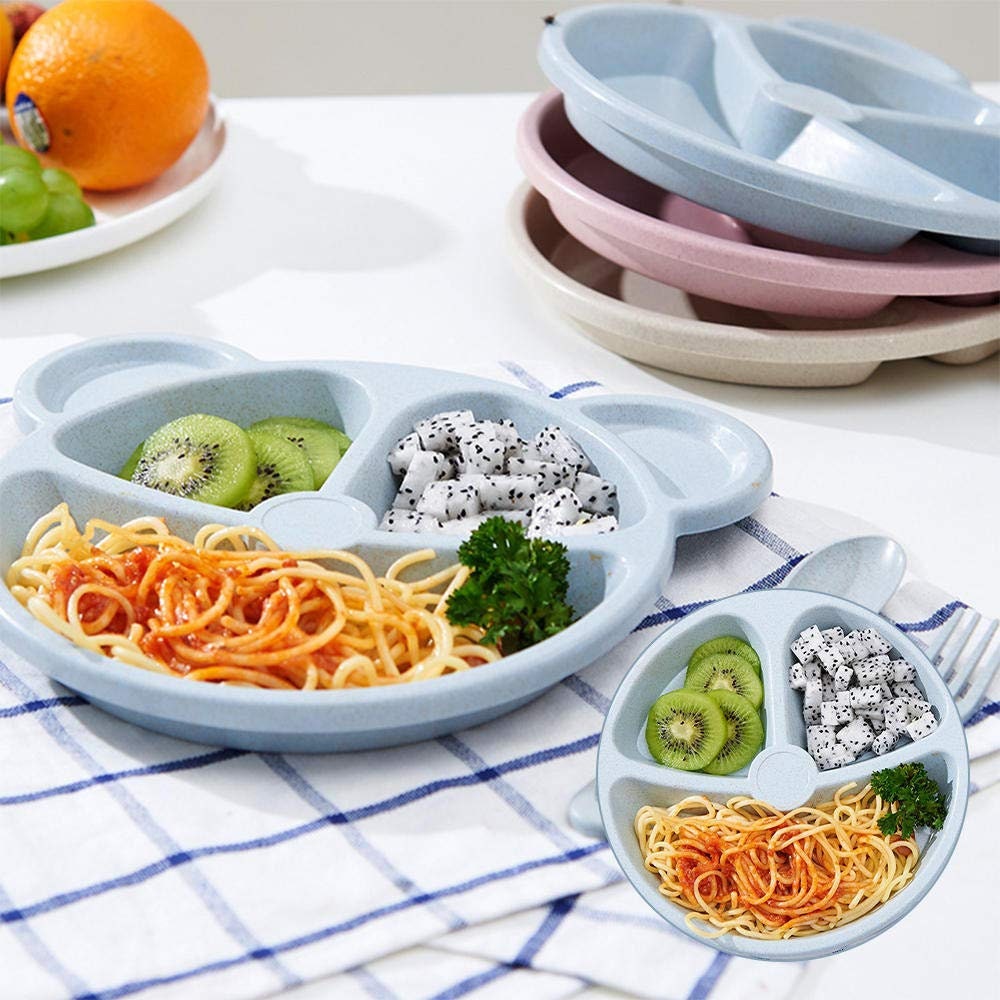 Divided Portion Dinner Plate sets for Toddlers fork and Etsy