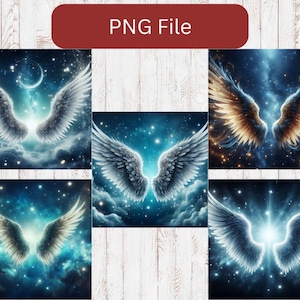 Alas de ángel / Impresión de monumento fúnebre / Archivo de diseño PNG / Plantilla de tarjeta o cartel personalizado / Recuerdo de homenaje personalizado