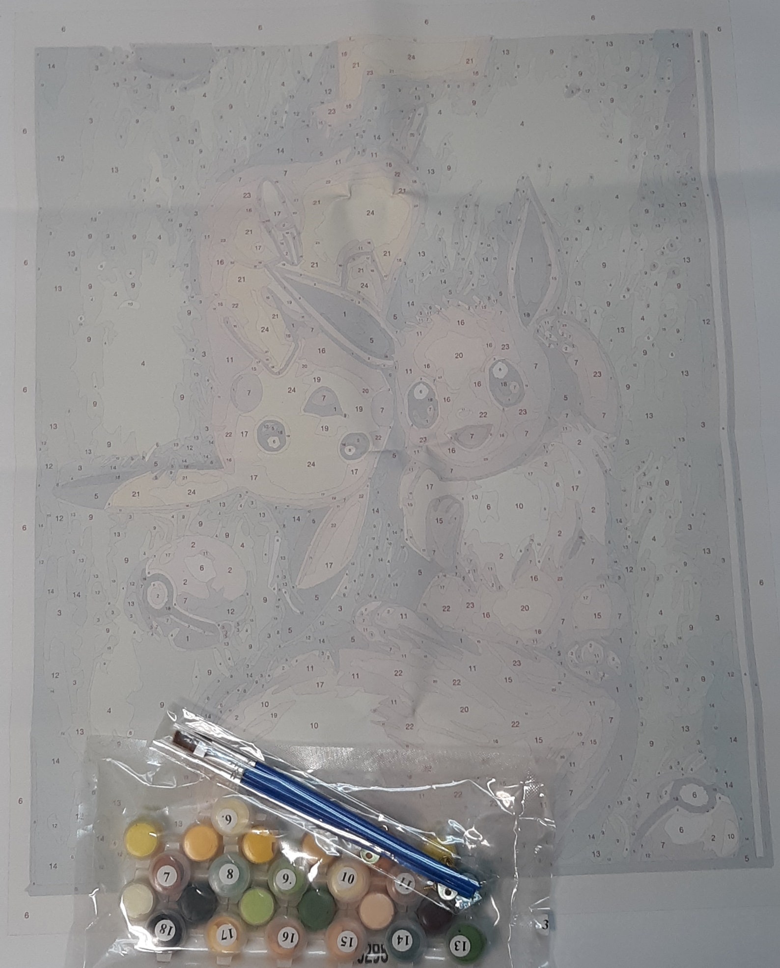 DIY Paint by number kit Pokemon Pikachu and Eevee includes Etsy