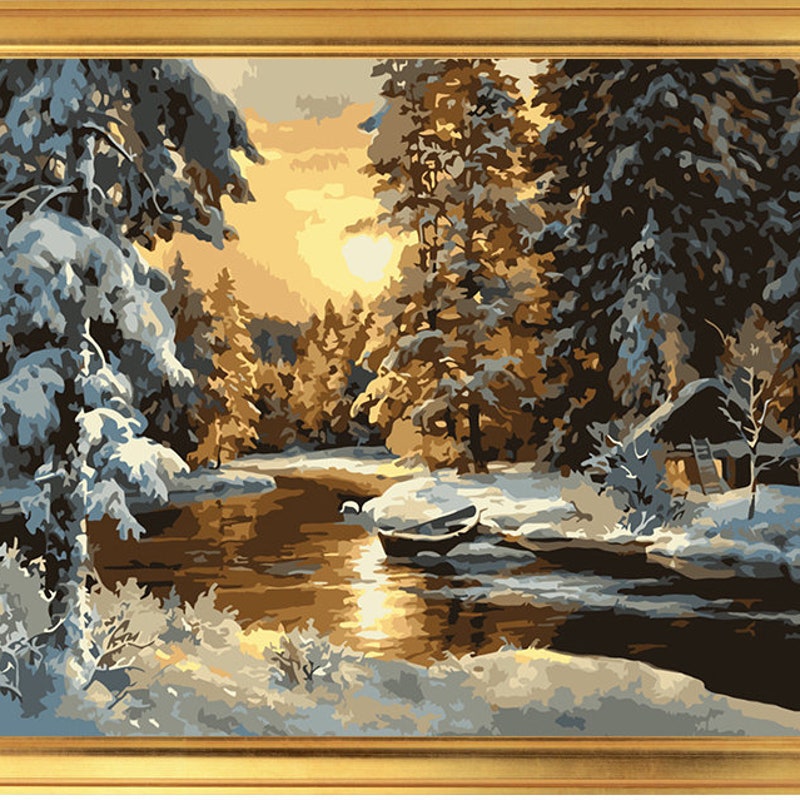 Winter Paint by Number Etsy
